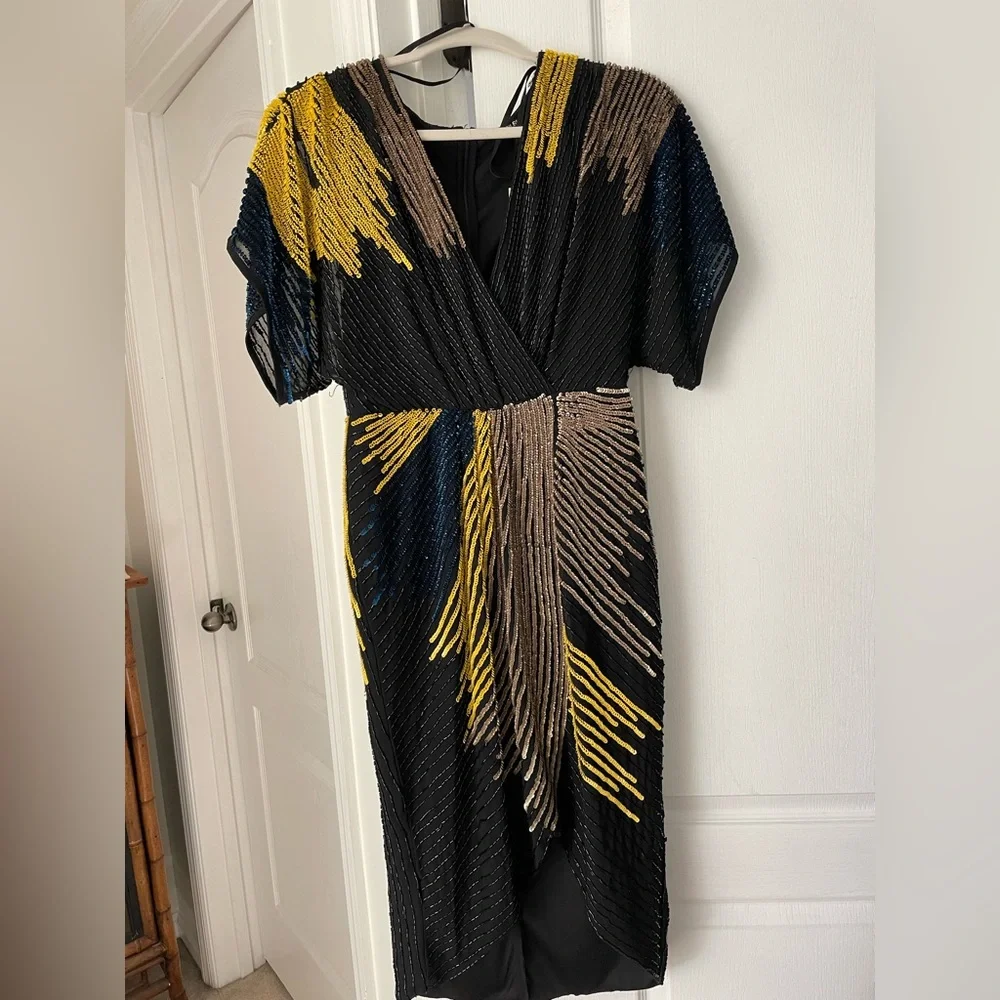 Gianni Bini Black and Gold Sequin Dress - Picture 1 of 5